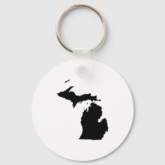 Michigan in Schwarz und Weiß Schlüsselanhänger (Vorderseite)