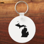 Michigan in Schwarz und Weiß Schlüsselanhänger (Vorderseite)