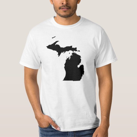 Michigan in Schwarz und Weiß T-Shirt (Vorderseite)