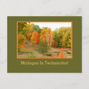MICHIGAN IN TECHNICOLOR/AUTUMN ERREICHT IN MICHIGA POSTKARTE