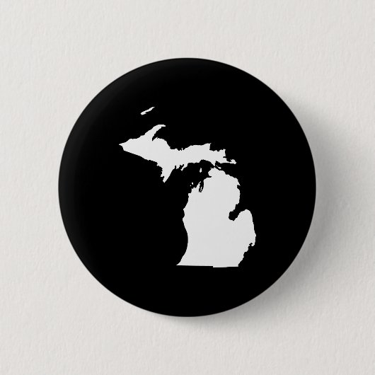 Michigan in Weiß und Schwarz Button (Vorderseite)