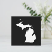 Michigan in Weiß und Schwarz Einladung (Stehend Vorderseite)