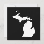 Michigan in Weiß und Schwarz Einladung (Vorderseite)