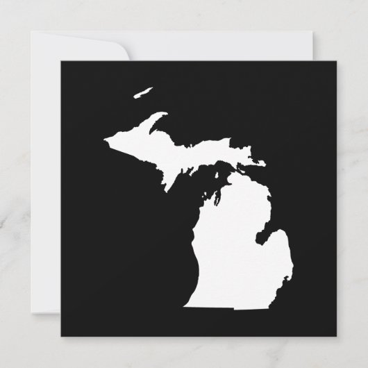 Michigan in Weiß und Schwarz Einladung (Vorderseite)