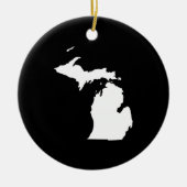 Michigan in Weiß und Schwarz Keramikornament (Vorne)