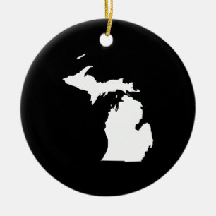 Michigan in Weiß und Schwarz Keramikornament