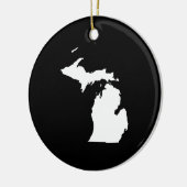 Michigan in Weiß und Schwarz Keramikornament (Links)