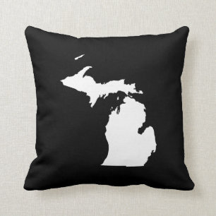Michigan in Weiß und Schwarz Kissen