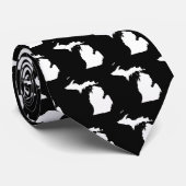 Michigan in Weiß und Schwarz Krawatte (Gerollt)