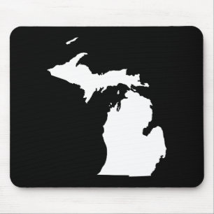 Michigan in Weiß und Schwarz Mousepad
