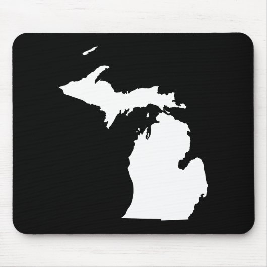 Michigan in Weiß und Schwarz Mousepad (Vorne)