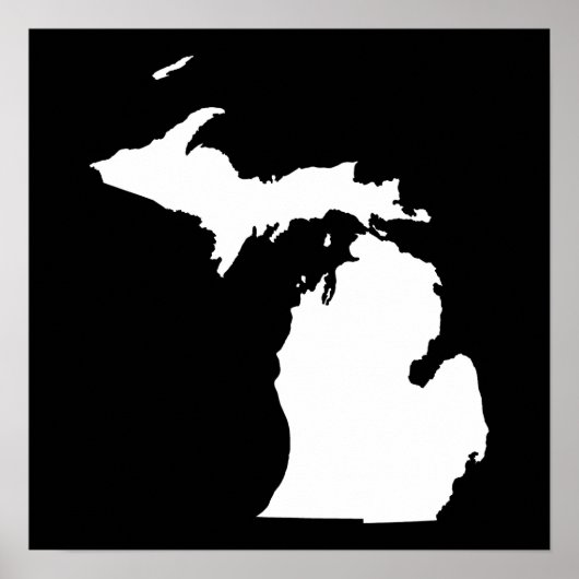 Michigan in Weiß und Schwarz Poster (Vorne)