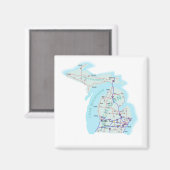 Michigan Interstate Map Magnet (Vorderseite/Rückseite)
