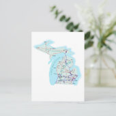 Michigan Interstate Map Postcard Postkarte (Stehend Vorderseite)