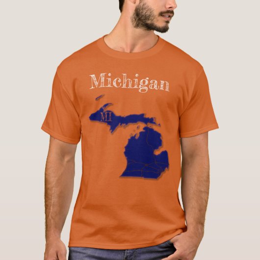 Michigan Interstates [Navy Blue Design] T-Shirt (Vorderseite)