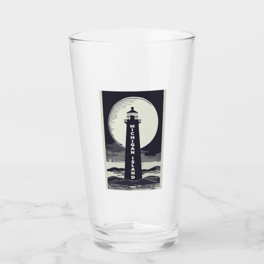 Michigan Island Lighthouse Moon Glas (Vorderseite)