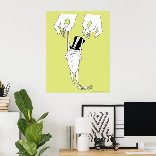 Michigan J. Frog mit Hilfe Poster (Heimbüro)