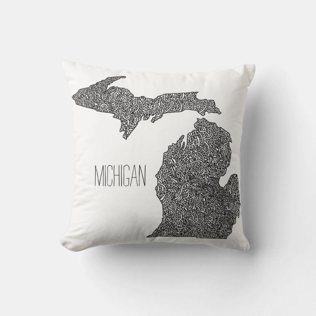 Michigan-Karte Kissen (Vorderseite)