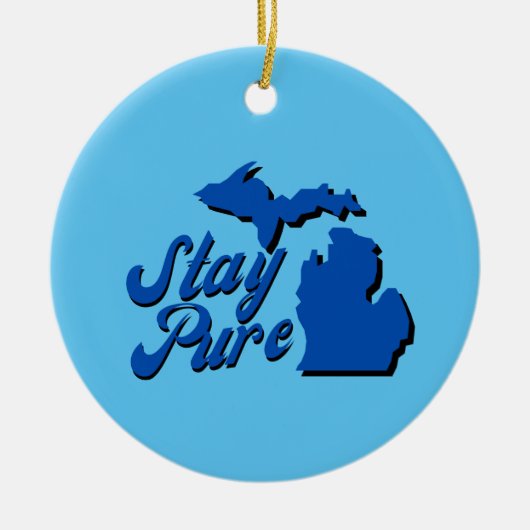 Michigan - Karte Kontur Keramik Ornament (Vorne)