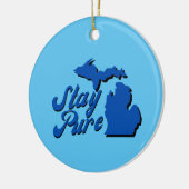 Michigan - Karte Kontur Keramik Ornament (Links)