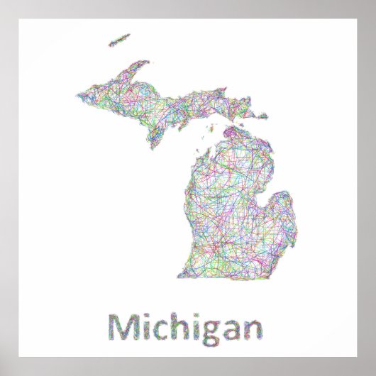Michigan-Karte Poster (Vorne)