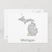 Michigan-Karte Postkarte (Vorne/Hinten)