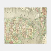 Michigan Karte Retro Vintage Große Seen Fleecedecke (Vorderseite (Horizontal))