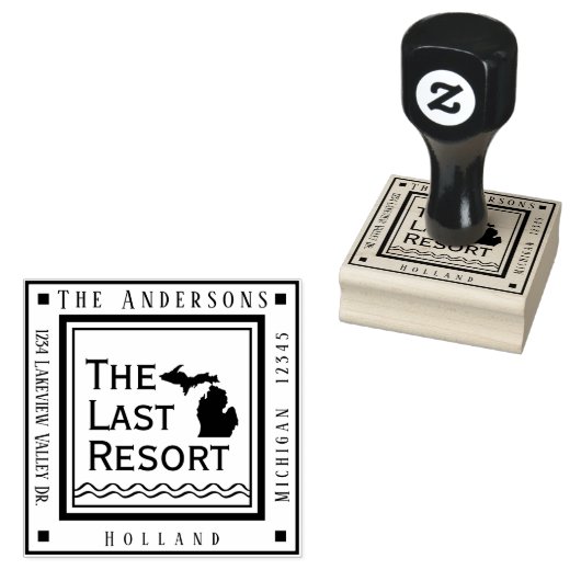 Michigan Karte Rücksendeadresse Square Gummistempel (Stempel)