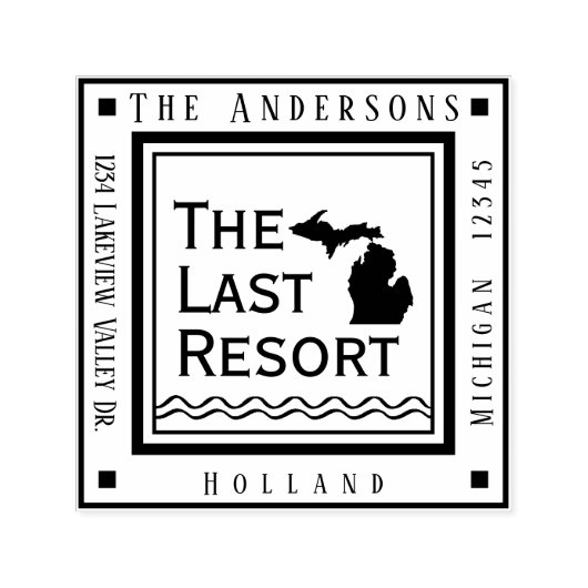Michigan Karte Rücksendeadresse Square Permastempel (Design)