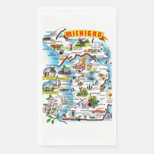 Michigan-Karte Serviette (Vorderseite)