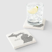 Michigan-Karte Steinuntersetzer (Seitenansicht)