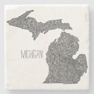 Michigan-Karte Steinuntersetzer
