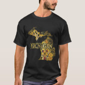 Michigan Karte und Text T-Shirt (Vorderseite)