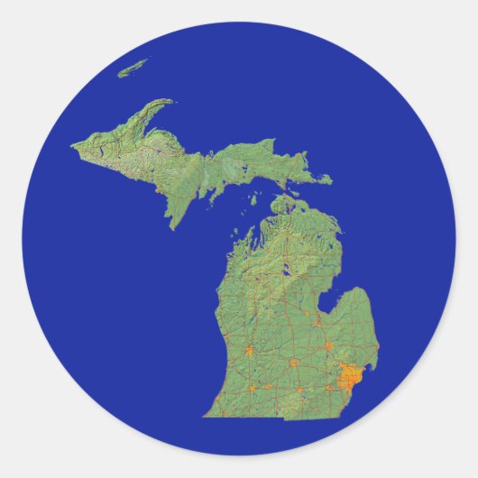 Michigan-Karten-Aufkleber Runder Aufkleber (Vorderseite)