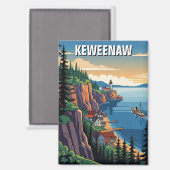 Michigan Keweenaw Halbinsel Magnet (Vorderseite/Rückseite)