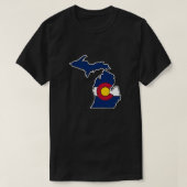 Michigan Kontur Colorado Fahne Angepasst T-Shirt (Design vorne)