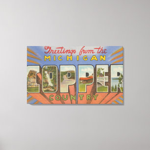 Michigan (Kupfer-Landkreis) - Große Buchstabenszen Leinwanddruck