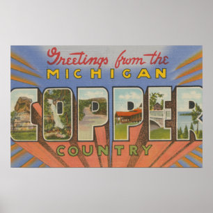 Michigan (Kupfer-Landkreis) - Große Buchstabenszen Poster