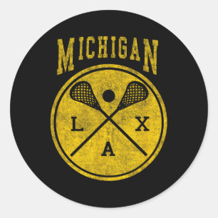 Michigan Lacrosse Vintage Lax Vintage Michigan Lac Runder Aufkleber