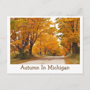 "MICHIGAN LAND STRASSE ALL AGLOOR with FALL FALL C Postkarte