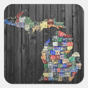 Michigan Landkreises License Plate Art Sticker
