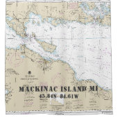 Michigan Latitude Longitude Nautical Mackinac Isl. Duschvorhang (Vorderseite)