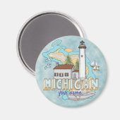 Michigan Leuchtturm-Magnet Magnet (Vorderseite/Rückseite)