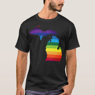 Michigan LGBT Rainbow Flag Gay Pride T-Shirt
