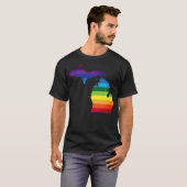 Michigan LGBT Rainbow Flag Gay Pride T-Shirt (Vorne ganz)