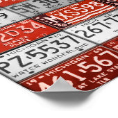 Michigan License Plate Flag Art Print Two Poster (Ecke)
