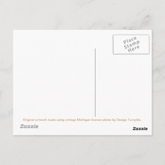 Michigan License Plate Karte (Rückseite)