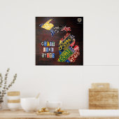 Michigan License Plate Karte drucken Poster (Küche)