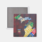 Michigan License Plate Karte von Design Turnpike Magnet (Vorderseite/Rückseite)