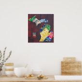 Michigan License Plate Map 2017 Poster (Küche)